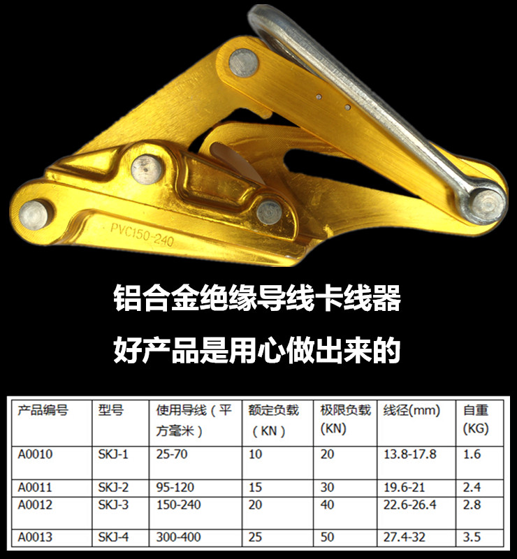 铝合金绝缘导线卡线器
