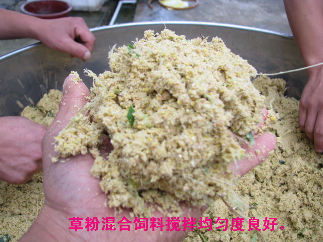 小型草料饲料搅拌机搅拌完成饲料--河北东圣吊索具制造有限公司